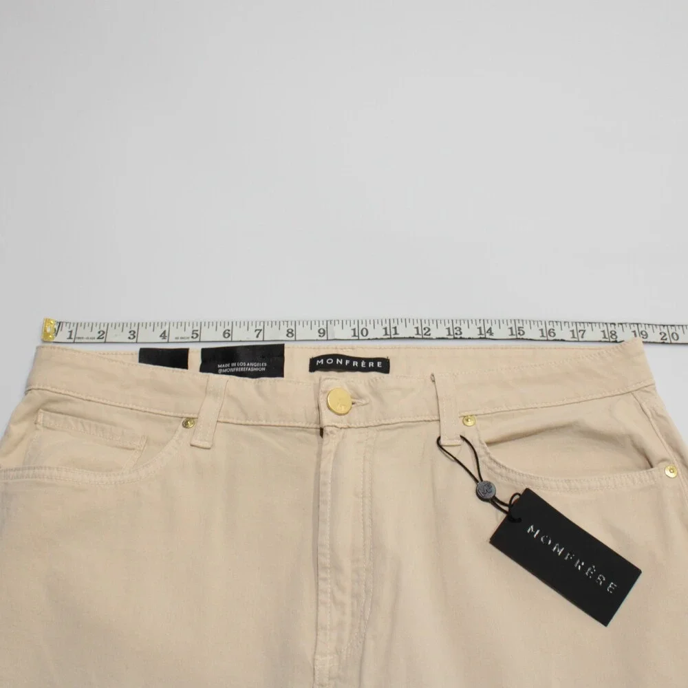 Monfrere NWT Jeans Size 38 US Deniro Slim Straight in Beige Cotton Blend